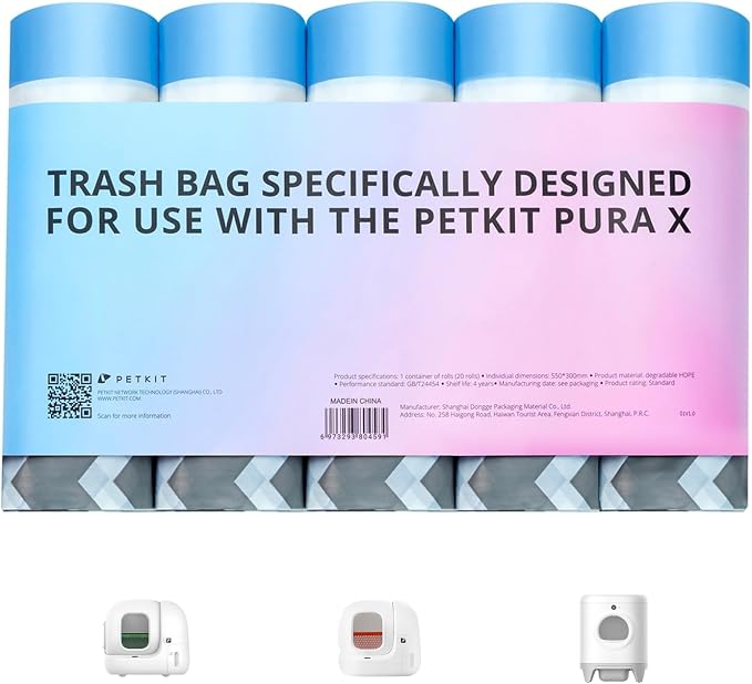 PETKIT PuraX PuraMax Replaced Waste Bags-5 Rolls, Portable Cat Litter Waste by PETKIT