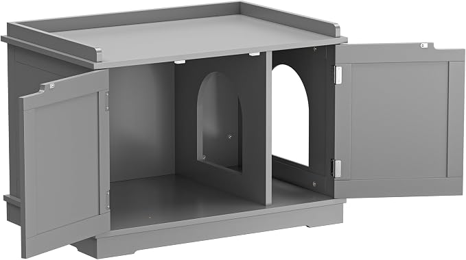 Zeny Cat Litter Box Enclosure Cabinet, Hidden Litter Box Furniture, Modern - Image 7