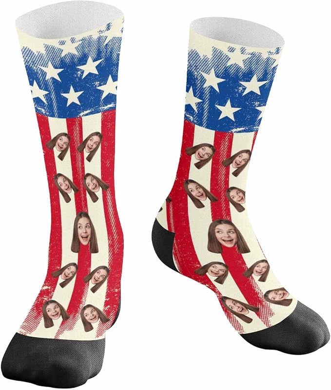 Artsadd Custom Face Socks for Dad Fathers Day Gift Novelty Personalized Photo - Image 3