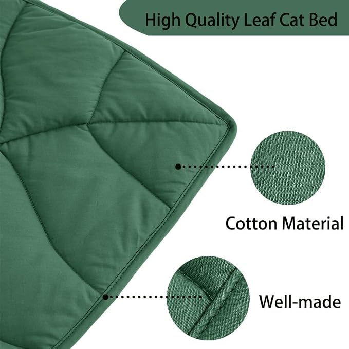30 X 20 Inch Leaf Shaped Cotton Cat Bed Pad, Warming Cat Mat, Pet Warming Pad - Image 3