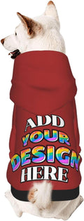 Custom Dog Hoodie for Small Pets, Personalized Photo Text Pet Warm Pullover by Phyxara