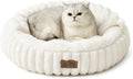 Cat Bed with Hooded Blanket, Round Fluffy Anti-Anxiety Pet Bed by COZYKISS