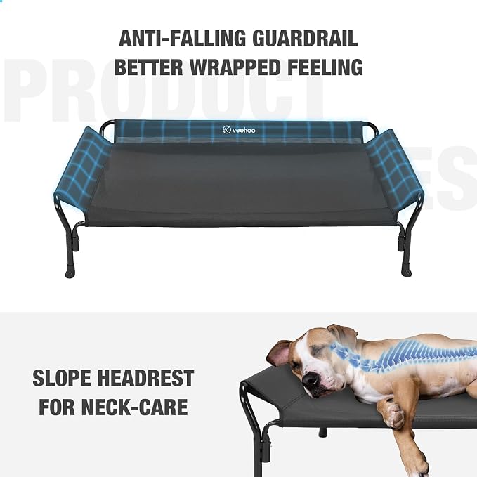 Veehoo Cooling Elevated Dog Bed, XL Raised Pet Cot - Image 2
