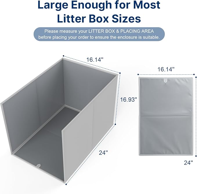 24"L × 17"W × 16"H Foldable Cat Litter Box Enclosure, All-in-One Litter Box - Image 2