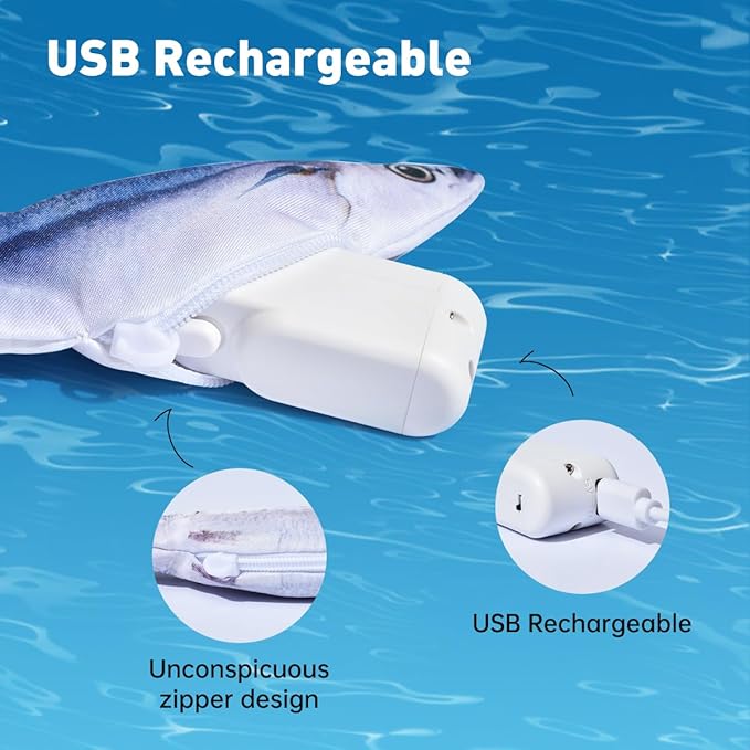 Petgravity Bite-Sized Realistic Flopping Fish Cat Toys, 3 Pack, Interactive Cat - Image 3
