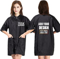 TopTie Custom Printed Nylon Salon Hairstylist Smock Barber Haircut Zipper Jacket by TOPTIE