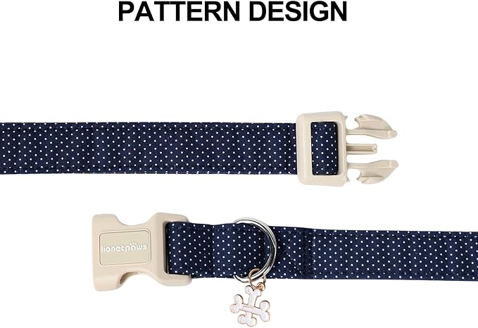 Lionet Paws Boy Dog Collar- Cute Navy Blue Dog Collars - Image 4