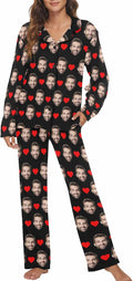 MyPupSocks Custom Face Pajamas for Women Set, Personalized Photo Long Sleepwear by MyPupSocks