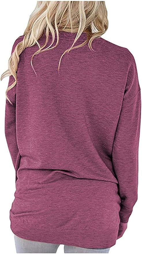 Akihoo Womens Casual Long Sleeve Tunic Tops Crew Neck Shirt Blouses - Image 2