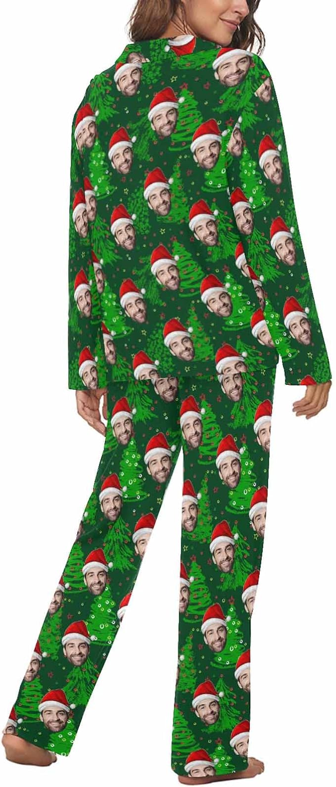 MyPupSocks Custom Face Pajamas for Women Set, Personalized Photo Long Sleepwear - Image 2