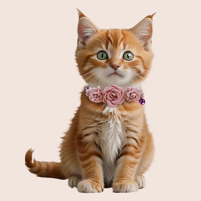 2 Pack Cat Collar Pink Floral - Image 6
