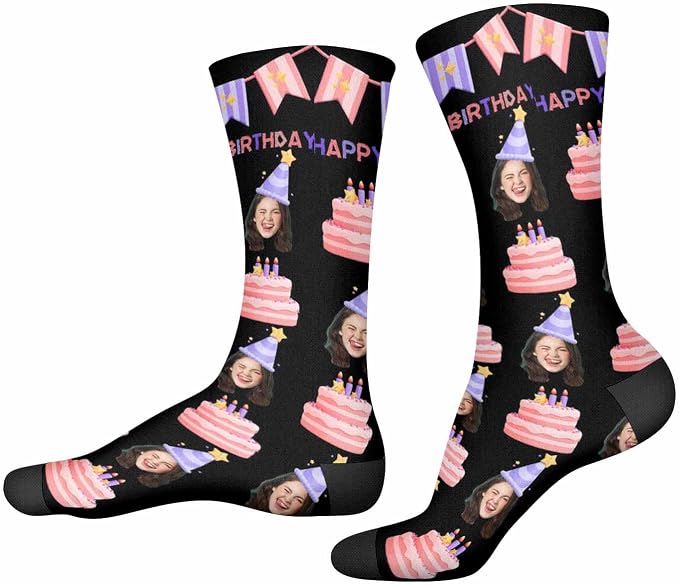 Artsadd Custom Face Socks for Dad Fathers Day Gift Novelty Personalized Photo - Image 4