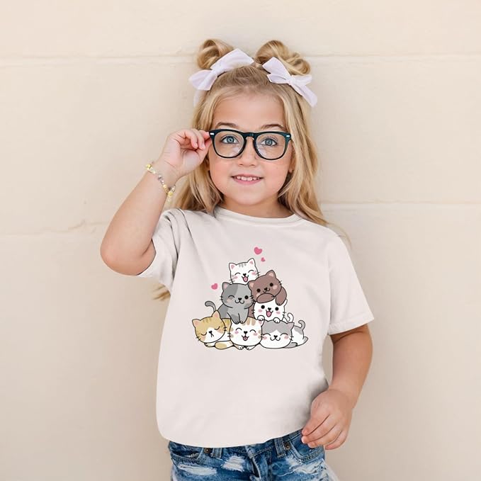 KEEVICI Cute Cartoon Cat Shirts - Image 3