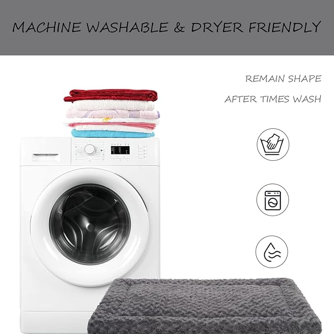 Washable Dog Bed Mat Ultra Soft Dog Crate Pad Comfy Fluffy Pet Kennel Beds Dog - Image 7