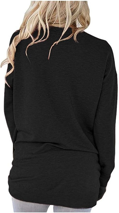 Akihoo Womens Casual Long Sleeve Tunic Tops Crew Neck Shirt Blouses - Image 3