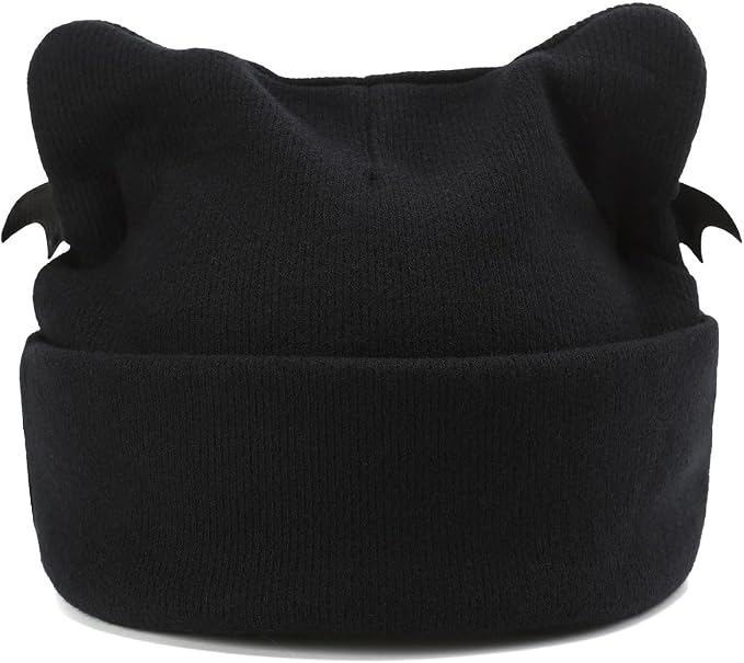 Goth Cat Beanie Goth Hat Accessories Punk Cat Ear Beanie Hat - Image 3