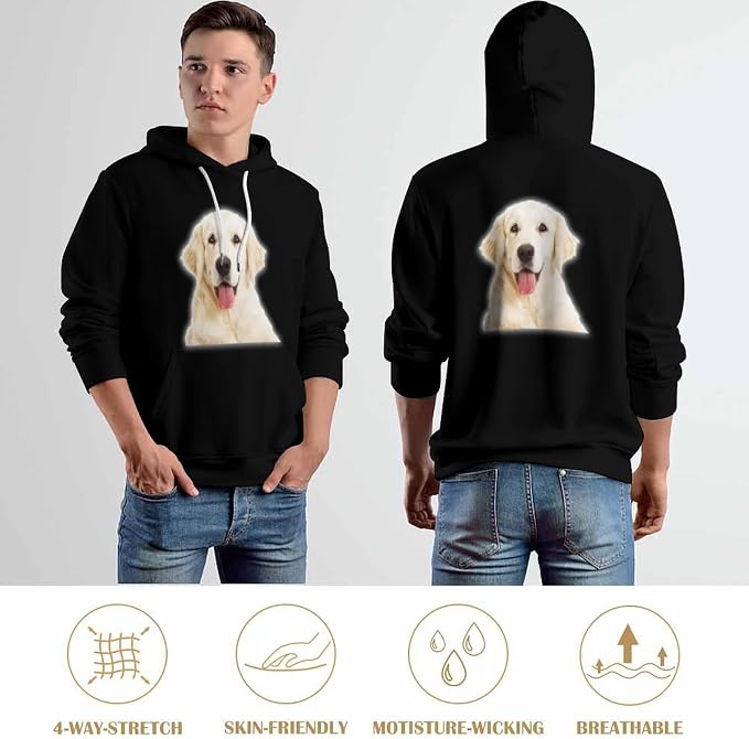 Artsadd Custom Face Unisex athletic Pockets Sweatshirt Loose Hoodie Custom - Image 7