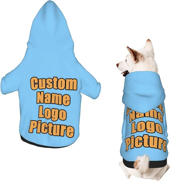 Custom Dog Hoodie for Small Medium Large Dogs Puppy Cat Costume Xmas Pajamas by AEKSCOH