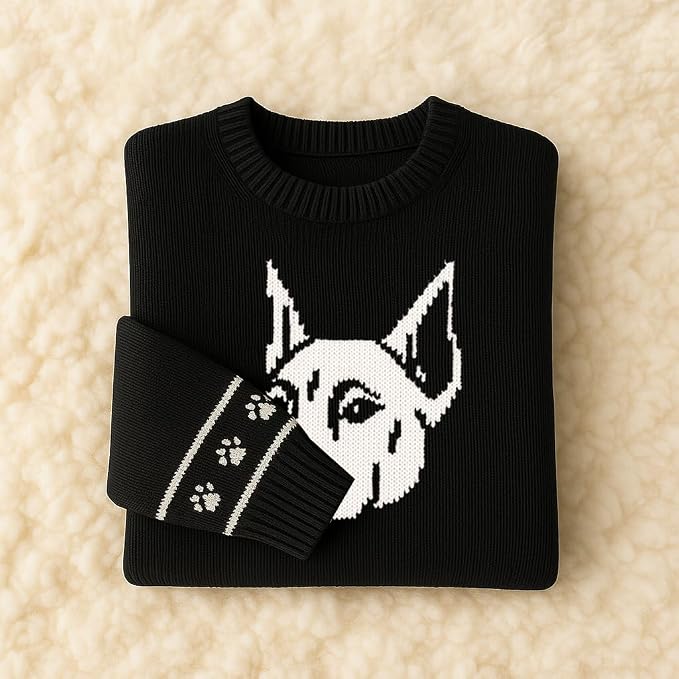 Custom Dog Knit Sweater for Women Personalized Pet Paw Print Pullover Dog Mom - Image 7