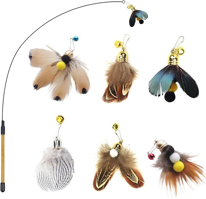 Cat Insect Feather Toys by WelcometoHokoad