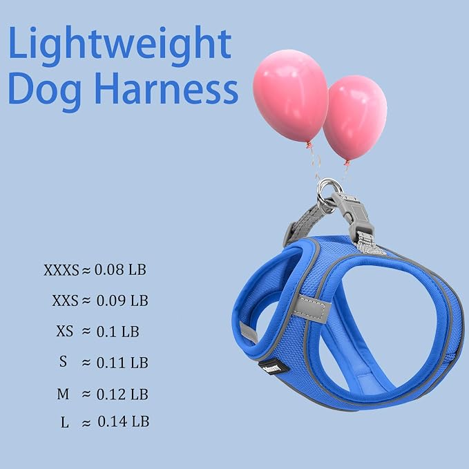 Solmoony Sparkly XXXS Dog Harness and Leash Set, Step in Soft Light Puppy Vest - Image 5