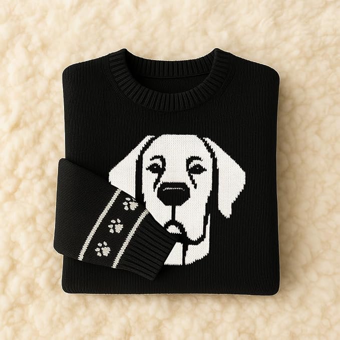 Custom Dog Knit Sweater for Women Personalized Pet Paw Print Pullover Dog Mom - Image 7