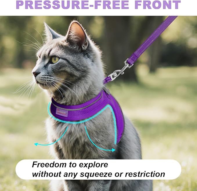 Cat Harness and Leash Set, Escape Proof Kitten Harness, Step in Adjustable Soft - Image 4