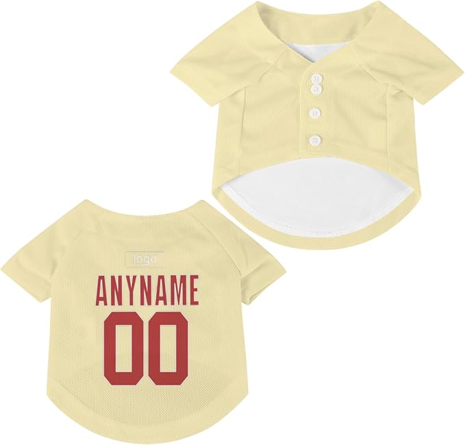 Custom Pet Dog Baseball Jersey Personalized Dog&Cat Jersey Printed Text Logo by Lonhooker