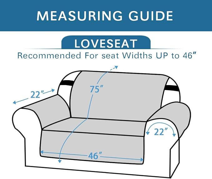 H.VERSAILTEX Loveseat Slipcover Reversible Loveseat Cover Seat Width Up to 46" - Image 2