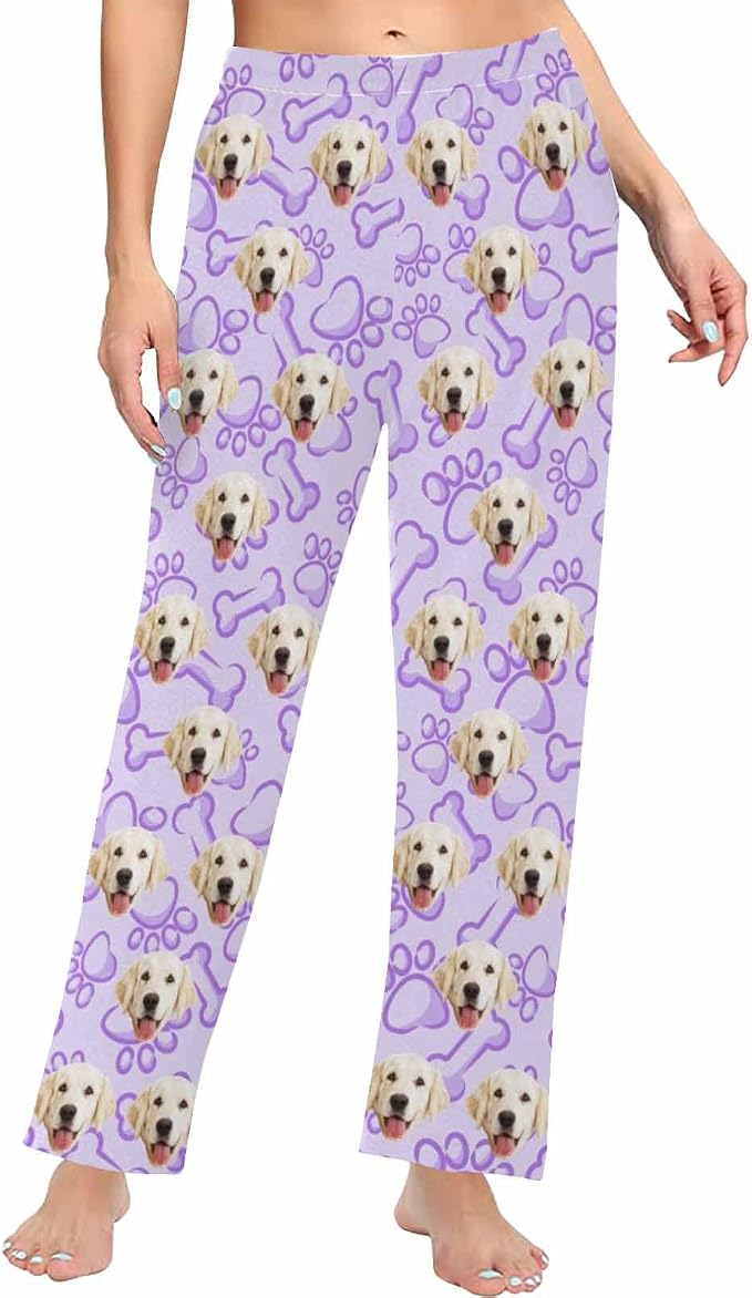 Custom Face Pajamas Pants Personalized Nightwear Bottoms by MyPupSocks