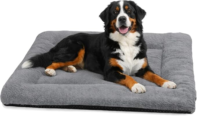 Dog Crate Pad 48 Inch, Washable Plush Kennel Mat by ZENGAOOU