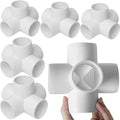 6Pack 5 Way PVC Fittings 1-1/2Inch, SCH40 Furniture Grade Elbow Fittings by AODESTINY