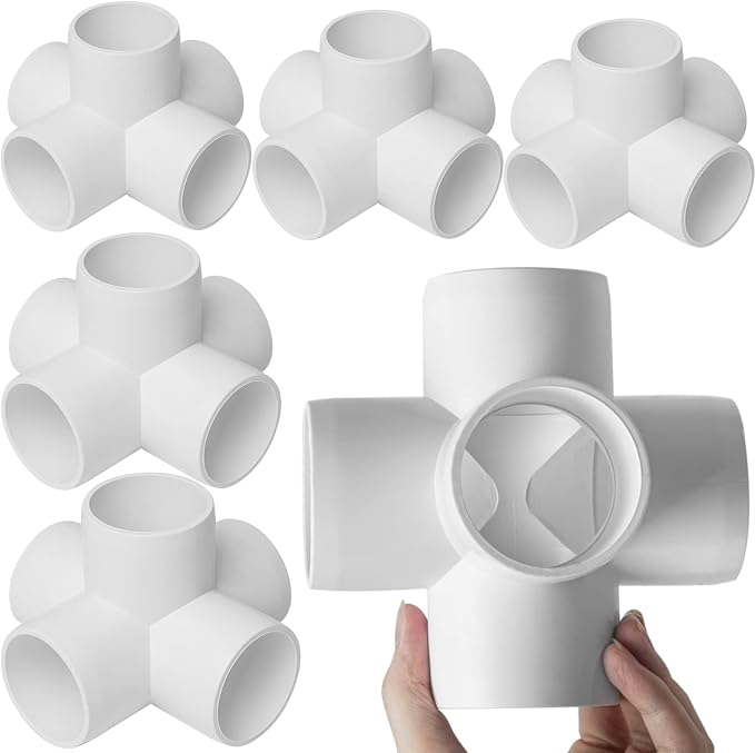 6Pack 5 Way PVC Fittings 1-1/2Inch, SCH40 Furniture Grade Elbow Fittings by AODESTINY