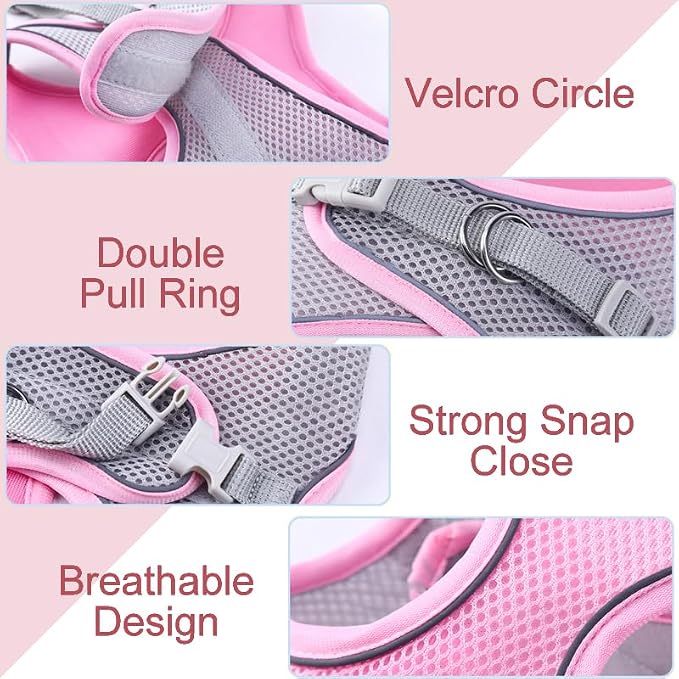 Cat Harness and Leash Set Soft Adjustable Escape Proof Cat Leash Breathable - Image 3