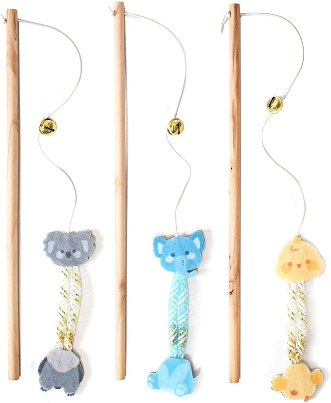 Cat Wand Toy, Unbreakable Kitten Stick by IUHKBH