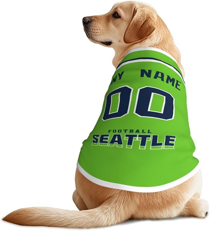 Seattle Custom Pet Jersey Dog Clothes Jersey Various Sizes Customized Any Name - Image 2
