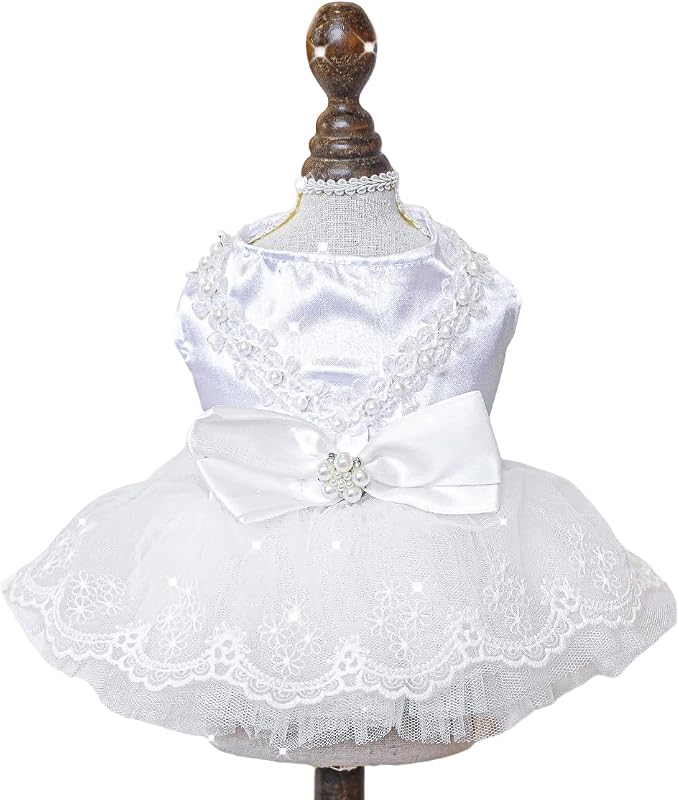 Fashion Sweet Puppy Dog Blingbling Princess Skirt Pet Dog Lace Cake Camisole by MaruPetyourkidsfriends