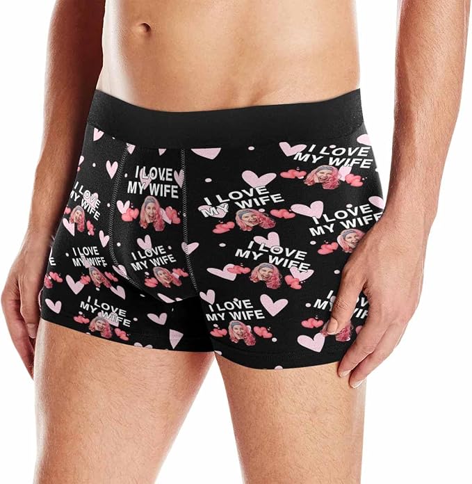 M YESCUSTOM Custom Faces Funny Short Briefs Gift - Image 2