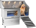 Dog Washing Station with LED Display, 304 Stainless Steel Pet Wash Sink by BathTimeMadeEasy