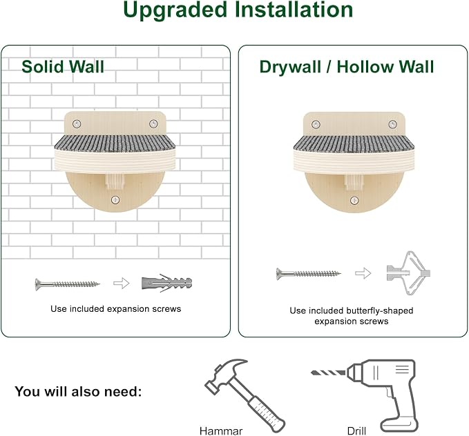 Cat Wall Shelves, 3 in 1 Cat Wall Furniture Set - Image 7