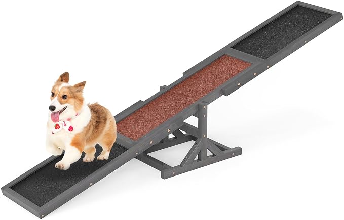 PETSITE Wooden Dog Agility Seesaw, Dog Exercise & Play Set, Outdoor Run Game Toy by PETSITE