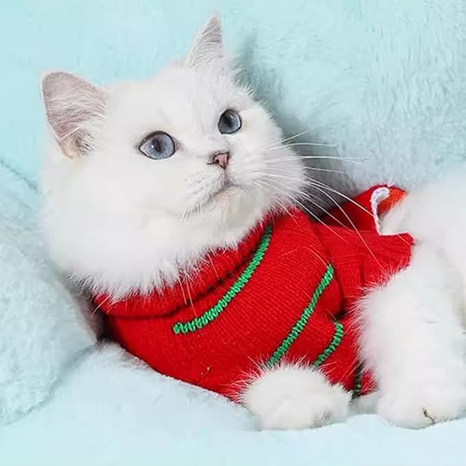 ANIAC Christmas Puppy Sweater Snowman Small Dog Knitwear Snowflake Cat Outfit - Image 4