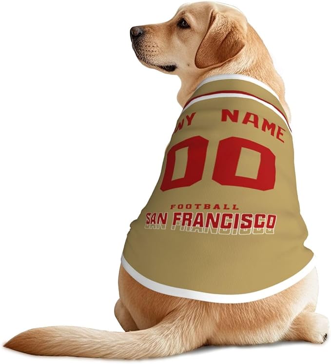 San Francisc0 Custom Pet Jersey Dog Clothes Jersey Various Sizes Customized Any - Image 2