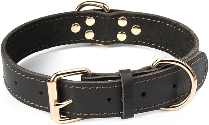 Leather Dog Collar, Heavy Duty, by DAIHAQIKO