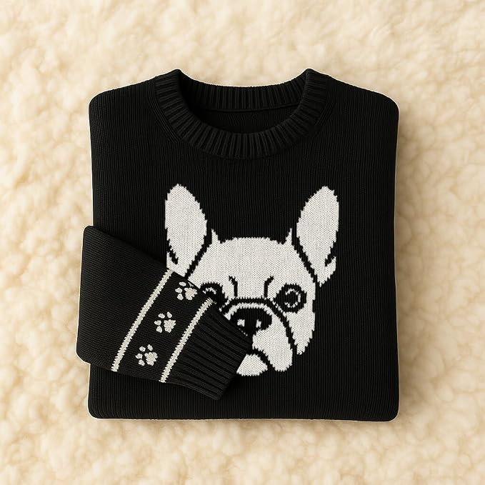 Custom Dog Knit Sweater for Women Personalized Pet Paw Print Pullover Dog Mom - Image 7
