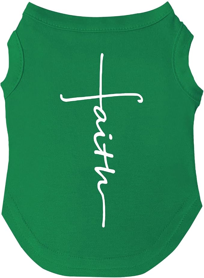 Faith Cross Dog Tee Shirt Sizes by TeesTails