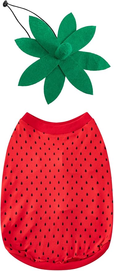 Pet Halloween Costume Dog Strawberry Costume Role Play Clothes - Image 2