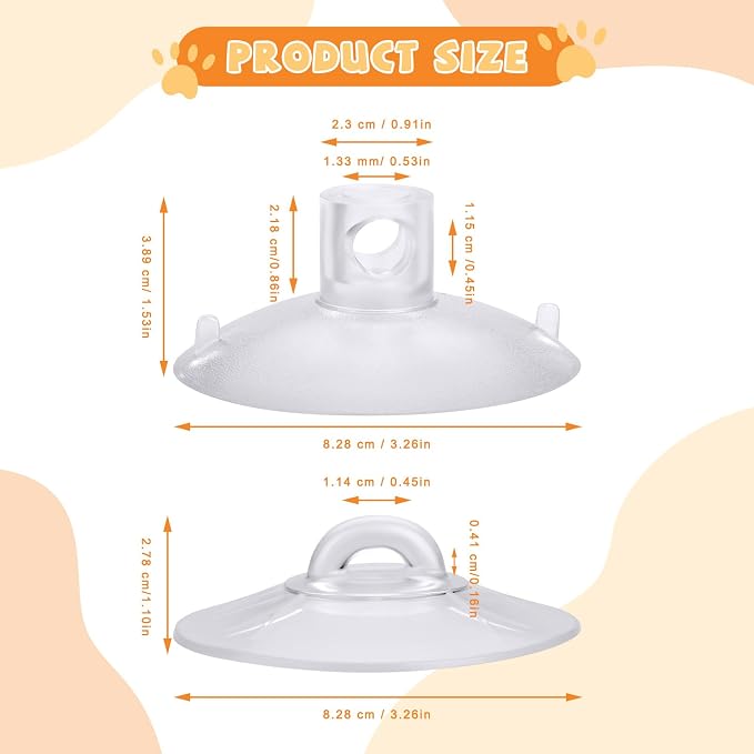 4 Pieces Cat Window Perch Suction Cup, Powerful Cat Window Bed Seat Replacement - Image 2