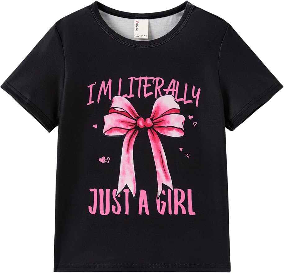 PATPAT Girls Crewneck Short Sleeve Graphic Tees Animal Print Shirts Cute Summer by PATPAT
