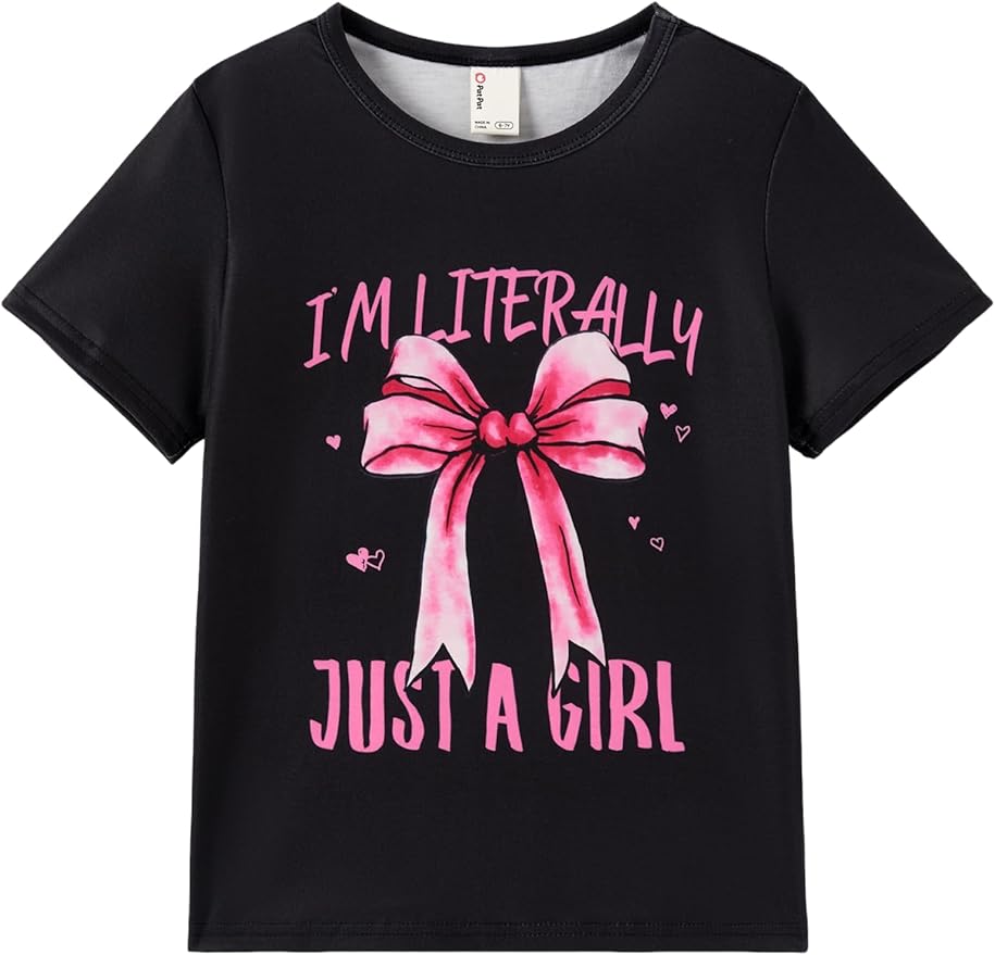 PATPAT Girls Crewneck Short Sleeve Graphic Tees Animal Print Shirts Cute Summer by PATPAT